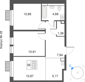 Квартира 51,6 м², 3-комнатная - изображение 1