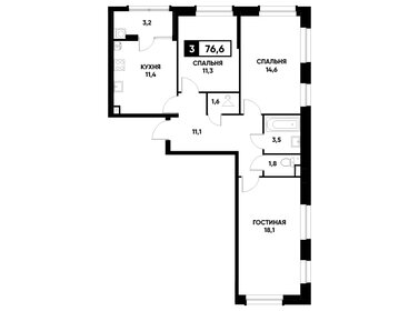 77,7 м², 3-комнатная квартира 7 094 010 ₽ - изображение 16