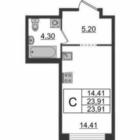 Квартира 23,9 м², студия - изображение 1