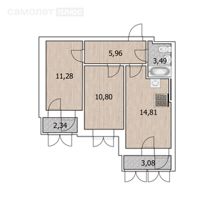 Квартира 49,1 м², 2-комнатная - изображение 1