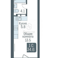 Квартира 33 м², студия - изображение 1