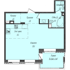 58,3 м², 1-комнатная квартира 21 990 000 ₽ - изображение 16