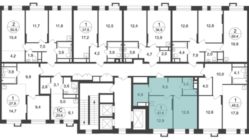 42,7 м², 1-комнатная квартира 11 700 000 ₽ - изображение 75