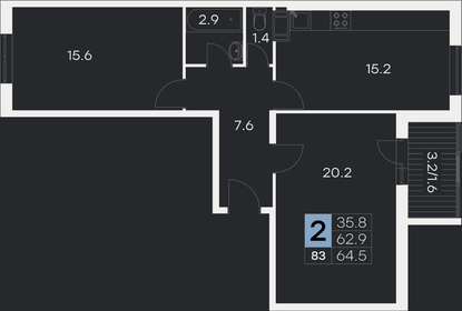 69,8 м², 3-комнатная квартира 7 440 680 ₽ - изображение 29