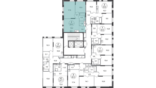 58,3 м², 2-комнатная квартира 12 123 714 ₽ - изображение 33