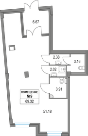 69,3 м², помещение свободного назначения - изображение 4