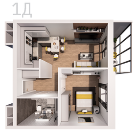 45 м², 1-комнатная квартира 6 590 000 ₽ - изображение 55