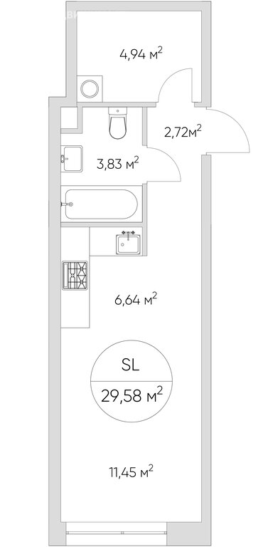 Варианты планировок апарт-комплекс N’ICE LOFT - планировка 10