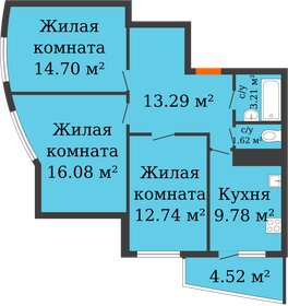 Квартира 73,7 м², 3-комнатная - изображение 1