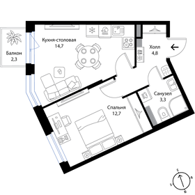 34,1 м², 1-комнатная квартира 6 172 100 ₽ - изображение 42