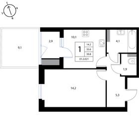 39,8 м², 1-комнатная квартира 6 300 000 ₽ - изображение 86