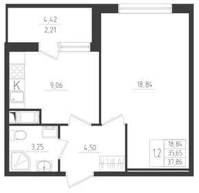 28 м², 1-комнатная квартира 2 950 000 ₽ - изображение 115