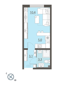 21,8 м², квартира-студия 2 877 600 ₽ - изображение 9
