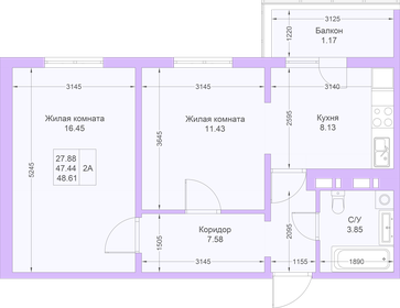 47,1 м², 2-комнатная квартира 8 802 090 ₽ - изображение 22