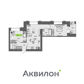 Квартира 63,6 м², 2-комнатная - изображение 1