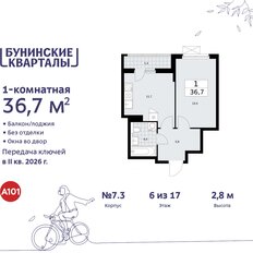 Квартира 36,7 м², 1-комнатная - изображение 3