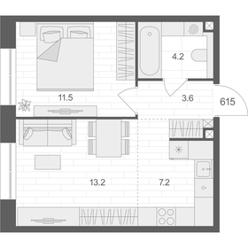 45,1 м², 1-комнатная квартира 21 569 850 ₽ - изображение 11