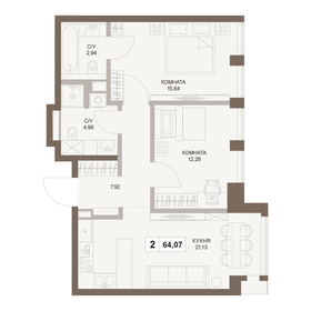 65,3 м², 2-комнатная квартира 36 532 352 ₽ - изображение 46