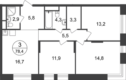 71,8 м², 3-комнатная квартира 18 500 000 ₽ - изображение 150