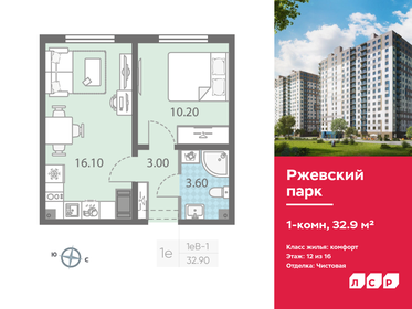 32,9 м², 1-комнатная квартира 5 349 540 ₽ - изображение 25