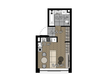 Квартира 24,3 м², студия - изображение 1