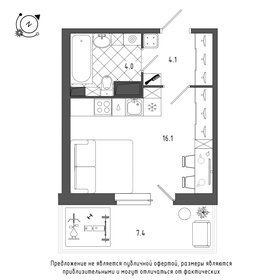 23,7 м², апартаменты-студия 8 899 000 ₽ - изображение 26