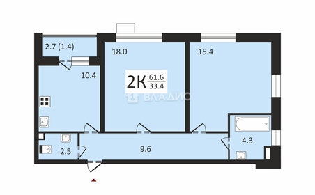 Квартира 60,3 м², 2-комнатная - изображение 1