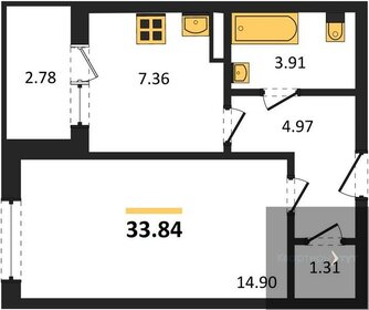 Квартира 33,8 м², 1-комнатная - изображение 1