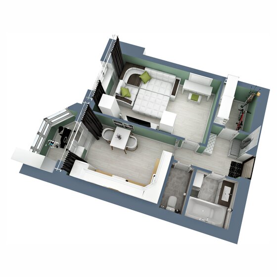 43,1 м², 2-комнатная квартира 3 750 000 ₽ - изображение 89