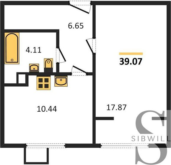 39,1 м², 1-комнатная квартира 6 980 000 ₽ - изображение 27