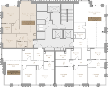 92 м², 2-комнатная квартира 94 500 000 ₽ - изображение 158