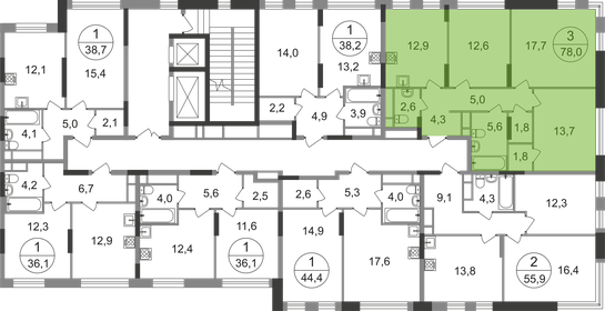 82 м², 3-комнатная квартира 20 500 000 ₽ - изображение 65