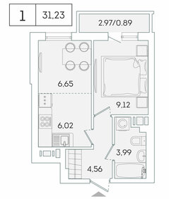 30,9 м², 1-комнатная квартира 6 962 845 ₽ - изображение 38