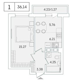 35,9 м², 1-комнатная квартира 6 076 466 ₽ - изображение 77