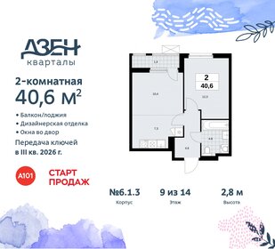 40,6 м², 2-комнатная квартира 13 231 063 ₽ - изображение 1