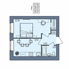 Квартира 29,5 м², 1-комнатная - изображение 1
