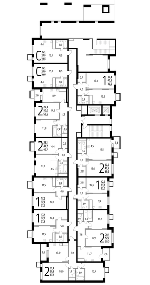52,6 м², 2-комнатная квартира 13 005 414 ₽ - изображение 30