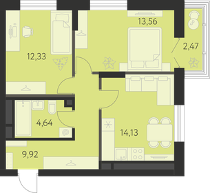 Квартира 55,3 м², 2-комнатная - изображение 1