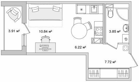 29,2 м², квартира-студия 7 650 000 ₽ - изображение 117