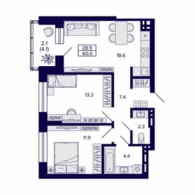 67 м², 2-комнатная квартира 5 700 000 ₽ - изображение 77