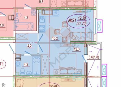 Квартира 37,7 м², 1-комнатная - изображение 2