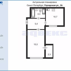 Квартира 35,3 м², 1-комнатная - изображение 3