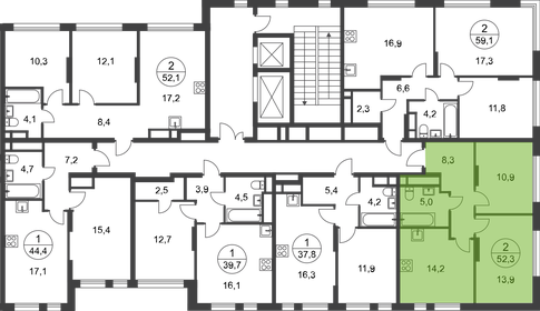 Квартира 52,3 м², 2-комнатная - изображение 2