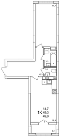 47,2 м², 1-комнатная квартира 8 500 000 ₽ - изображение 10