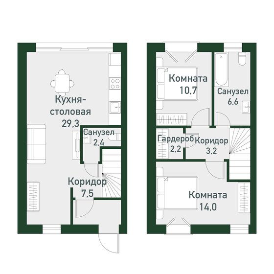 75,1 м², 2-комнатная квартира 9 387 500 ₽ - изображение 1