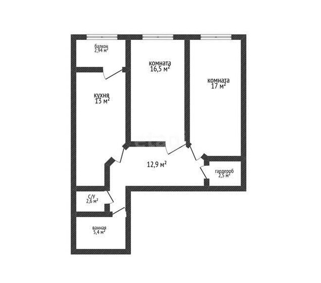 69,7 м², 2-комнатная квартира 8 990 000 ₽ - изображение 1