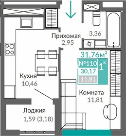 Квартира 30,2 м², 1-комнатная - изображение 1