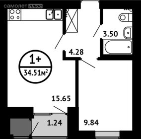 Квартира 34,5 м², 2-комнатная - изображение 1