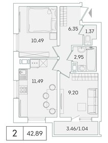 48 м², 2-комнатная квартира 7 400 000 ₽ - изображение 111