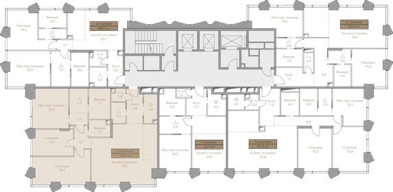 Квартира 119,6 м², 3-комнатная - изображение 2